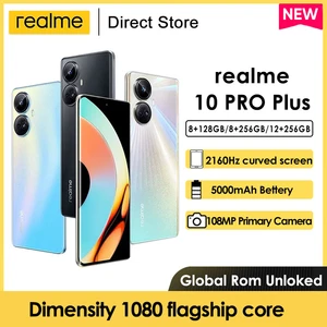 Realme 10 Pro Plus Golbal Rom 5G Smartphone 6.7'' FHD+ Curved Screen Dimensity 1080 Octa Core NFC 108MP 5000mAh CellPhone