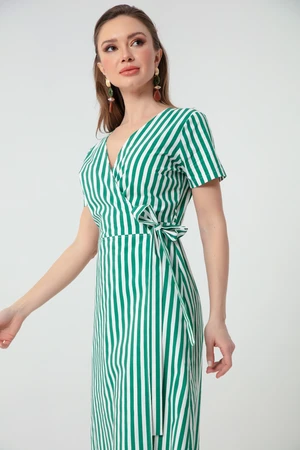 Lafaba Women's Green Striped Dress