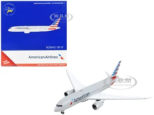 Boeing 787-8 Commercial Aircraft "American Airlines" Gray with Striped Tail 1/400 Diecast Model Airplane by GeminiJets