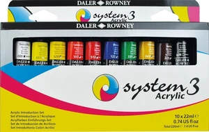 Daler Rowney System3 Set of Acrylic Paints 10 x 22 ml