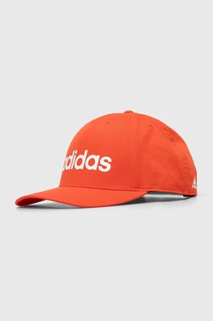 Kšiltovka adidas červená barva, s potiskem, IR7907