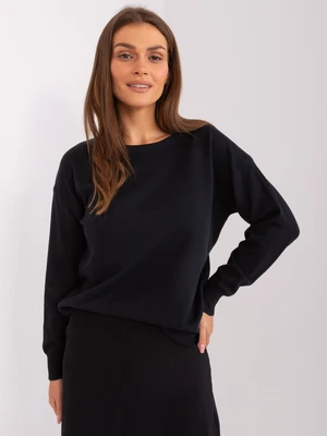 Black women's classic sweater with long sleeves