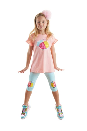 Denokids Frilly Ladybug Girl's Summer Tunic Tights Set