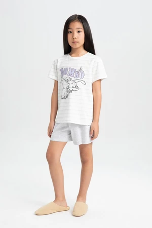 DEFACTO Girls Disney Dumbo Pajama Set Short Sleeve Top Shorts