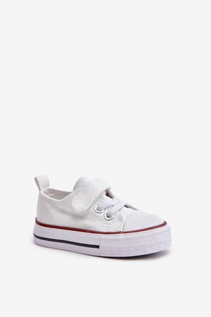 Children's canvas sneakers with Velcro white Daloma