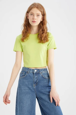 DEFACTO Cool Slim Fit Basic Short Sleeve Crop T-Shirt