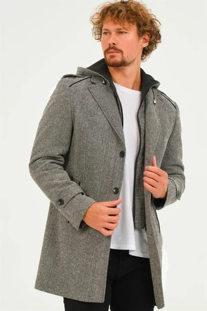 PLT8401 DEWBERRY MEN'S COAT-DIAGONAL GREY