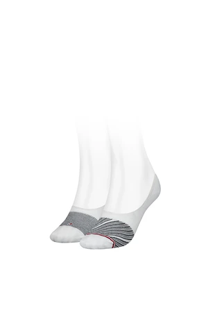 Tommy Hilfiger Socks - TH WOMEN FOOTIE 2P REFINED BIAS white