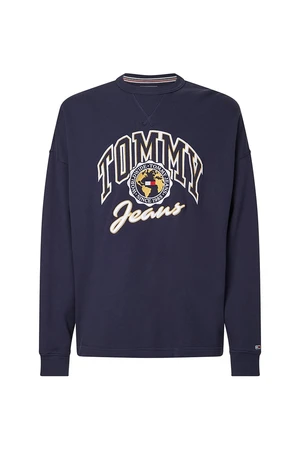 Tommy Jeans Mikina - TJM COLLEGE ARCHIVE CREW modrá