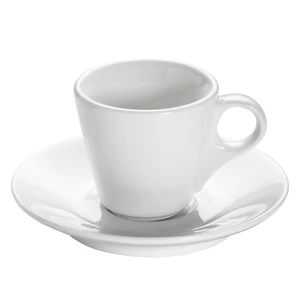 Biała porcelanowa filiżanka ze spodkiem Maxwell & Williams Basic Espresso, 70 ml