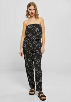 Women's jumpsuit in viscose Bandeau blackflower