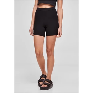 Women's ribbed knit shorts black