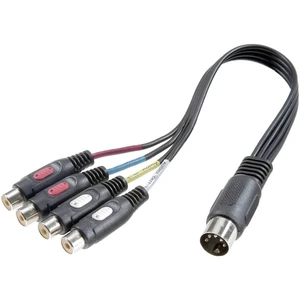 SpeaKa Professional SP-7870300  cinch / konektor DIN audio Y adaptér [1x diódová zástrčka 5-pólová (DIN) - 4x cinch zásu