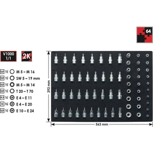 Vigor  V2837 štvorzub (XZN), inbus, vnútorné klinový profil, vonkajší ITX (TX), vnútorný ITX (TX) súprava nástrčných kľú