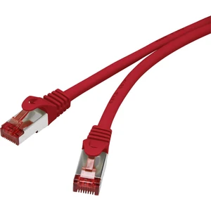 Renkforce RF-3432086 RJ45 sieťové káble, prepojovacie káble CAT 6 S/FTP 15.00 cm červená s ochranou, pozlátené kontakty,