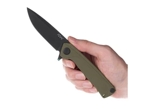 Zatvárací nôž ANV® Z100 G10 Liner Lock - Olive Green rukoväť, čierna čepeľ - DLC (Farba: Olive Green , Varianta: Čierna čepeľ - DLC)