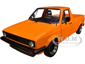 1982 Volkswagen Caddy MKI Pickup Truck Custom Orange 1/18 Diecast Model Car by Solido