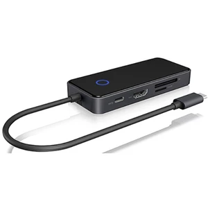 ICY BOX IB-DK4028-CPD externá čítačka pamäťových kariet / hub USB-C™, HDMI ™, USB 3.0, SD, microSD, LAN (10/100/1000 Mbi