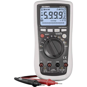 VOLTCRAFT VC830 ručný multimeter Kalibrované podľa (ISO) digitálne/y  CAT III 1000 V, CAT IV 600 V Displej (counts): 600