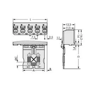 Konektor do DPS WAGO 2092-3103/002-000, 34.00 mm, pólů 3, rozteč 7.50 mm, 100 ks