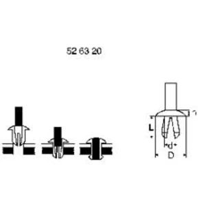 Rozpěrný nýt PB Fastener, 331-0123-000, 4,8 - 5,4 mm, přírodní