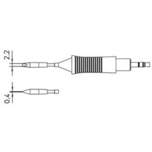 Pájecí hrot Weller RT8, dlátkový, rovný, 2,2 mm