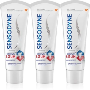 Sensodyne Sensitivity & Gum Whitening bělicí zubní pasta pro ochranu zubů a dásní 3x75 ml