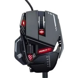 Optická herní myš MadCatz R.A.T. 8 + MR05DCINBL000-0, ergonomická, s podsvícením, podložka pod zápěstí, úprava hmotnosti, integrovaná profilová paměť,