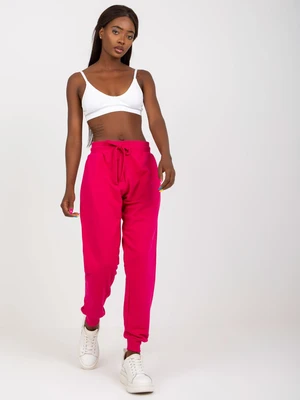 Basic fuchsia sweatpants with high waist