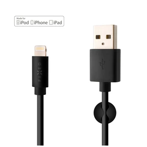 Datový a nabíjecí kabel FIXED s konektorem Lightning, 2,4A, Black