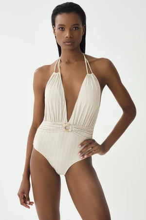 Dagi Ecru Halterneck Swimwear