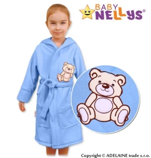 Baby Nellys Dětský župan - Medvídek Teddy Bear - sv. modrý, vel. 86 (12-18m)