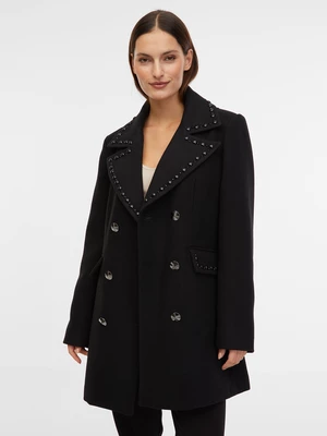 Women's black coat with wool blend ORSAY