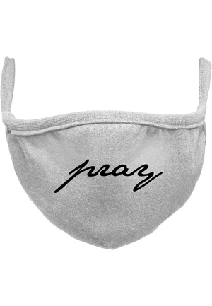 Pray Wording Heather Face Mask Grey