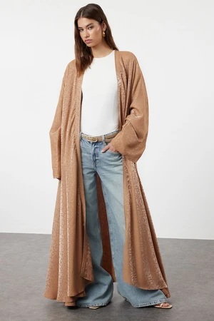 Trendyol Camel Self Patterned Woven Cape & Abaya & Abaya