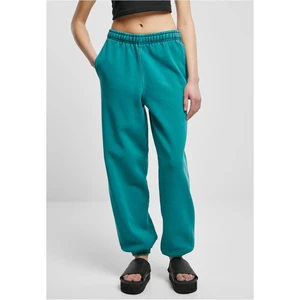 Women's high-waisted sweatpants with high waist, water green