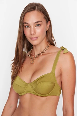 Trendyol Green Bikini Top With Tie Detailed