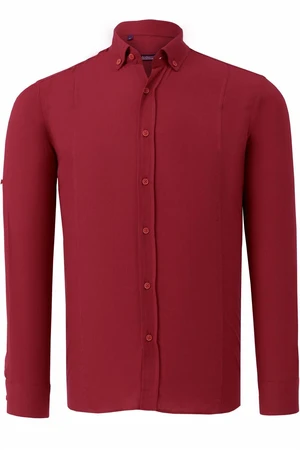 G721 DEWBERRY MEN'S SHIRT-PLAIN BURGUNDY