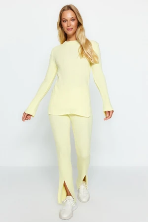 Trendyol Yellow Slit Knitwear Two Piece Set