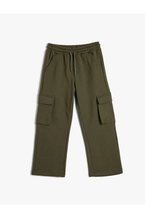 Koton Basic Cargo Sweatpants with Flap Pocket Detail and Tie Waist