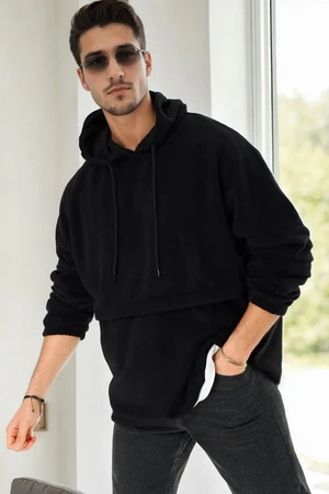 17817 Dewberry Oversize Hoodie Mens Fleece-BLACK