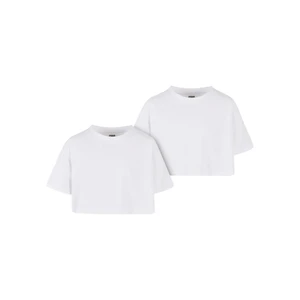 Dívčí krátké tričko Short Kimono Tee - 2 Pack bílé+bílé