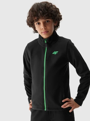 Boys' Fleece Sweatshirt with Regular 4F Stand-Up Collar - Black