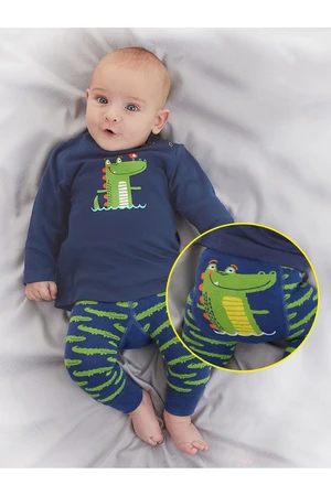 Denokids Crocodile Baby Boy T-shirt Tights-Pants Set