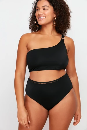 Trendyol Curve Black High Waist Bikini Bottom