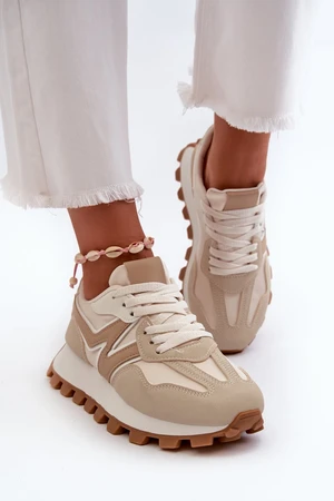 Beige Kalelia Ladies Trainers Sneakers