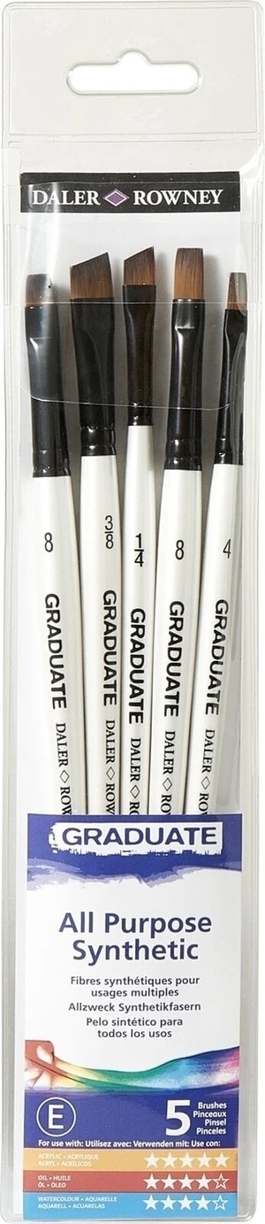 Daler Rowney Graduate Multi-Technique Brush Synthetic Set de pinceaux 5 pièces