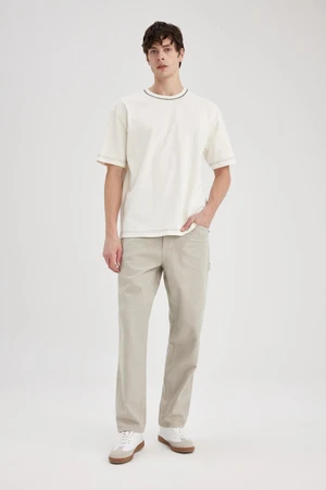 DEFACTO Relax Fit Straight Leg Linen Blend Trousers