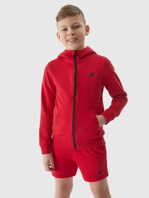 Boys' Sweatshirt Zipped Up 4F Hoodie - Red