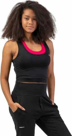 Nebbia Sporty Slim-Fit Crop Tank Top Black L Camiseta deportiva